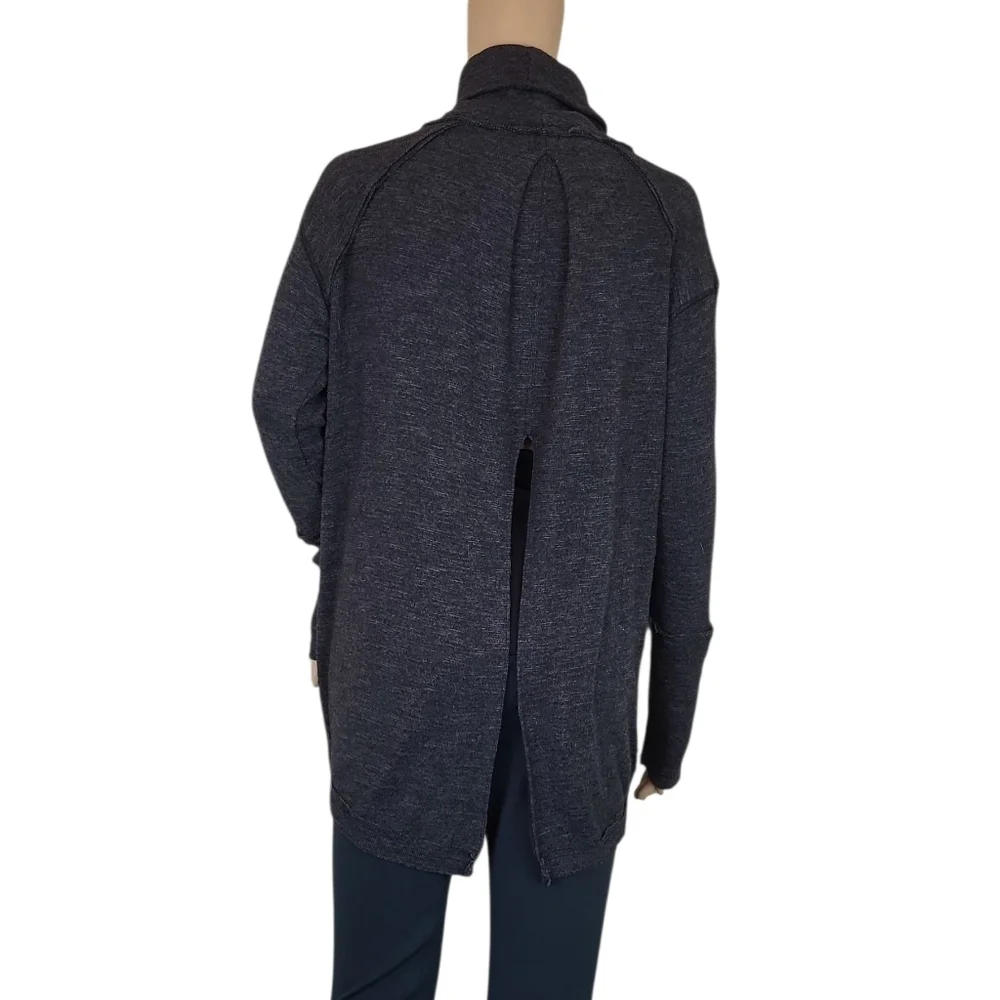 FREE PEOPLE WE THE FREE Open Split Back Knit Thermal Turtleneck Long Sleeve Top